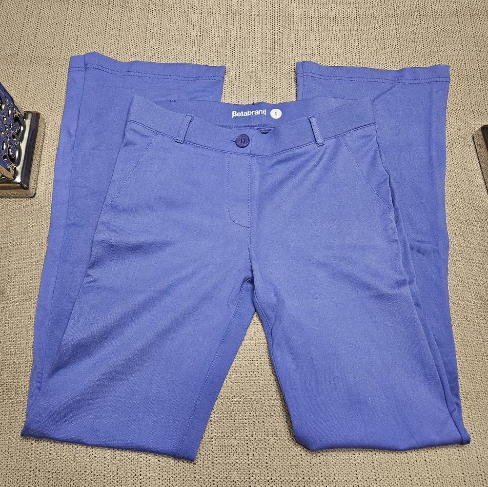 Betabrand Boot Cut | Two-Pocket Dress Pant Yoga Pants (Blue Iris) sz Sm